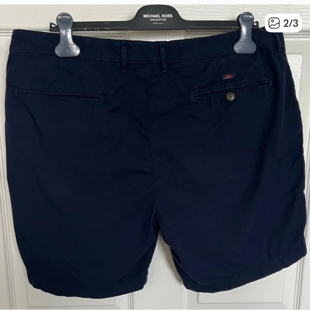 Faherty Dark Blue Flat Front Shorts